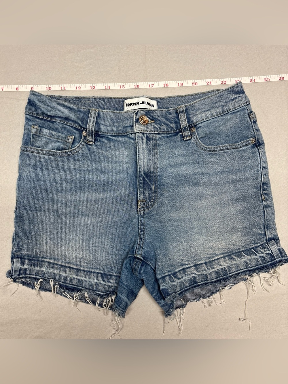DKNY Light Blue Denim Jean Shorts - Frayed Hem